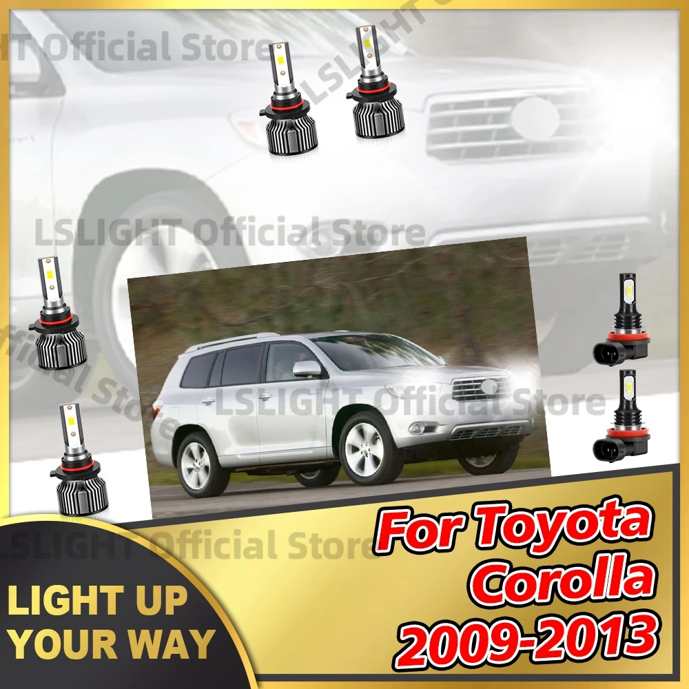 

2/6x LED Bulbs For Toyota Corolla 2009 2010-2013 Car Front High Low Beam 20000LM 120W Headlights 12V Fog Lamps