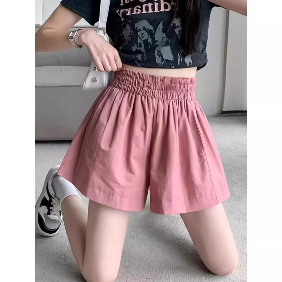 

Японская ленивая модная тенденция, новые повседневные шорты в стиле Харадзюку, универсальные, без брендового тренда, простые