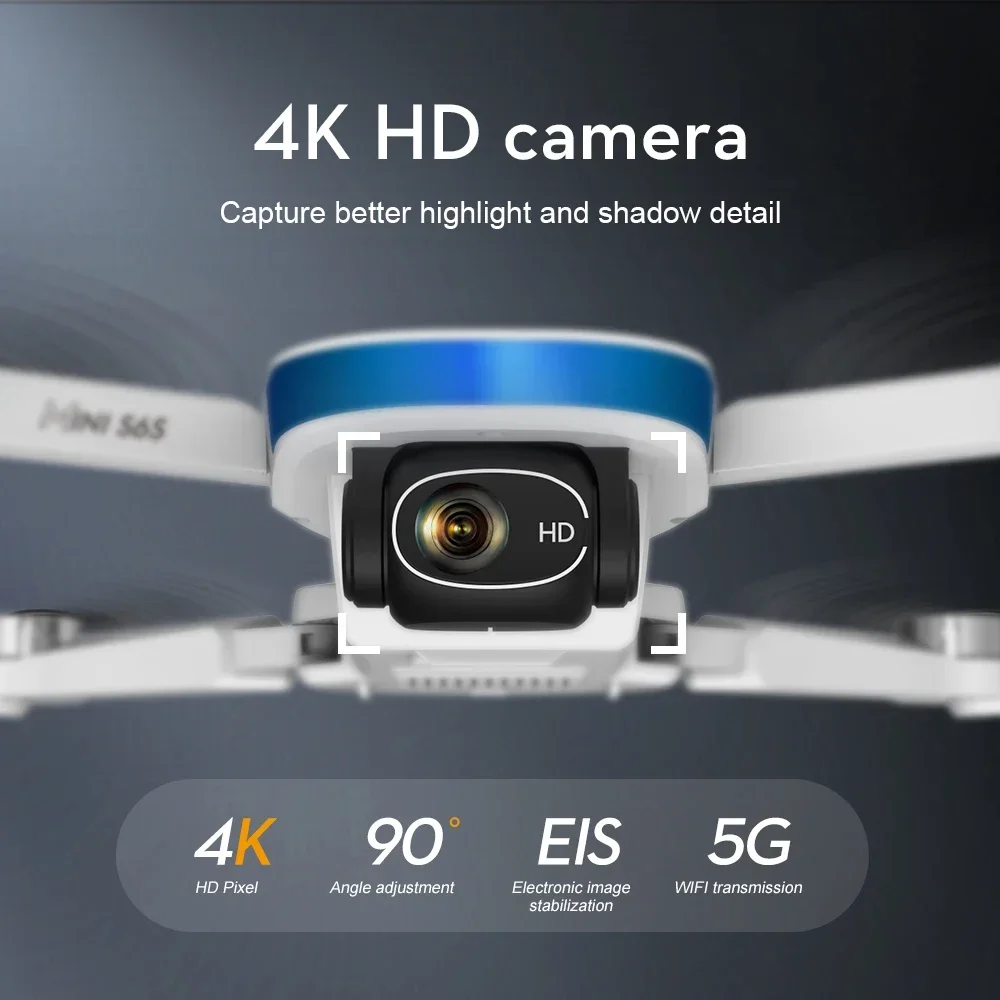 โดรนขนาดเล็กระบบโดรนกล้อง4K S6S โดรน FPV Profesional 5G WiFi มอเตอร์แบบไร้แปรงถ่านพับได้โดรน RC เครื่องบินเฮลิคอปเตอร์ควบคุมรีโมตของเล่น dron