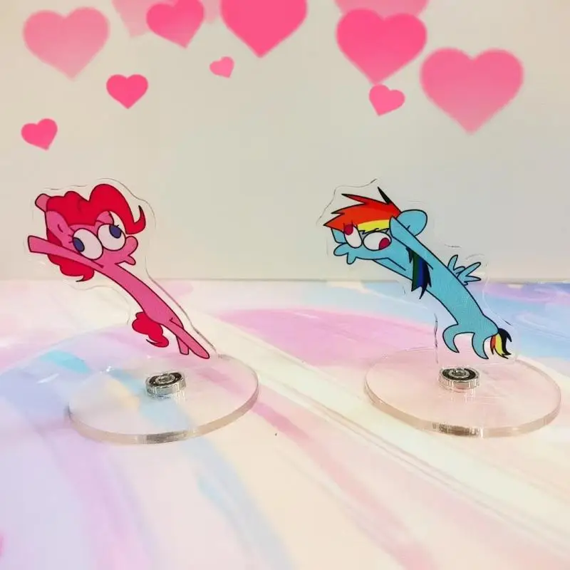 My Little Pony Acrylic Toys Anime Kawaii Decorate Items Erect Signs Rotating Cute Cartoon Gift