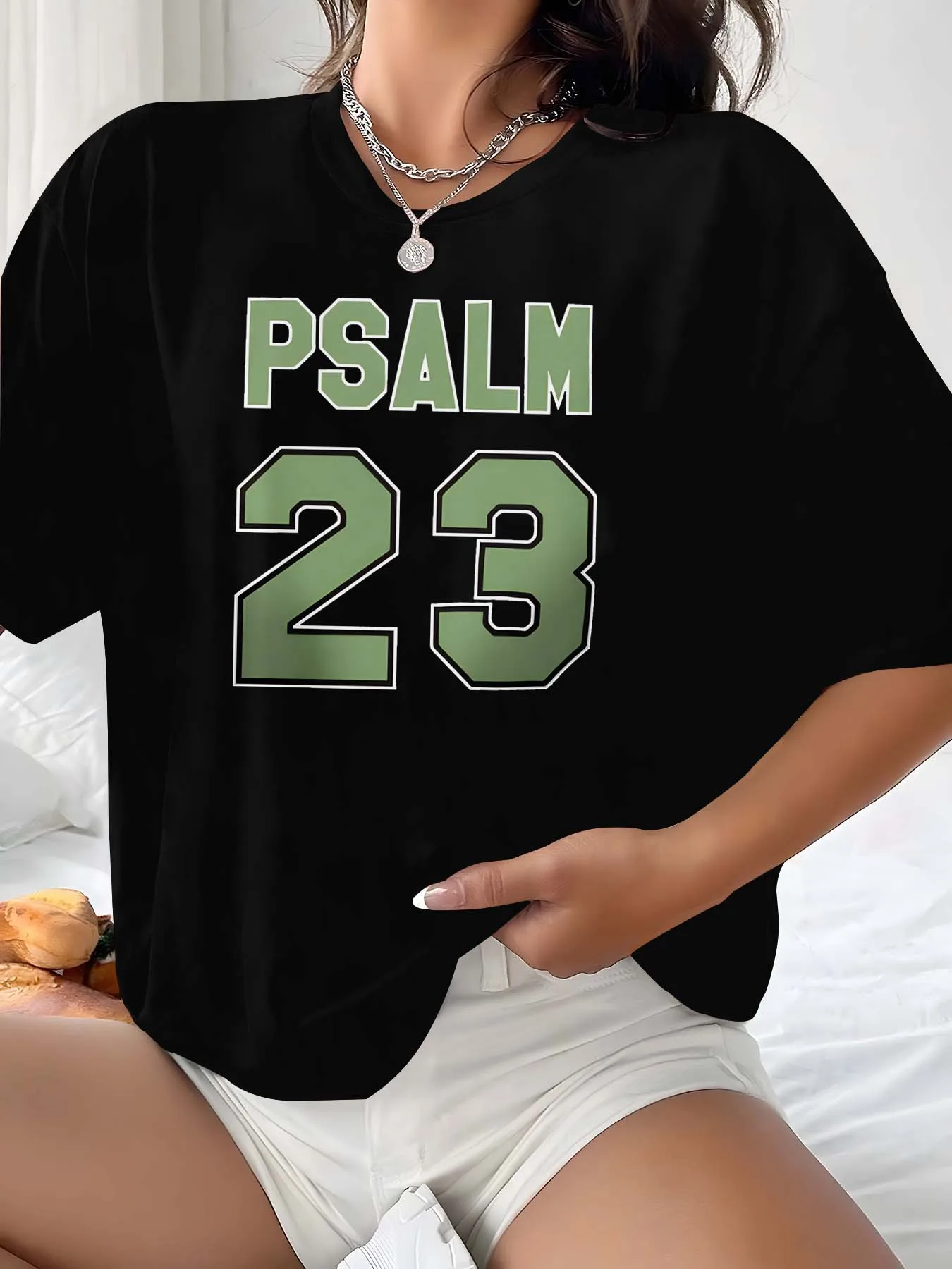 Ropa inspirada en Salmo 23 de talla grande para la gracia espiritual y el atractivo de la moda atemporal