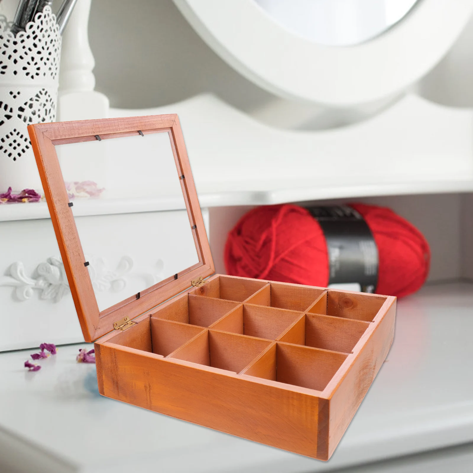 

Wooden Storage Box for Jewelry Acrylic Cover Style Desk ganizer Travel Portable Long Term Use Durability