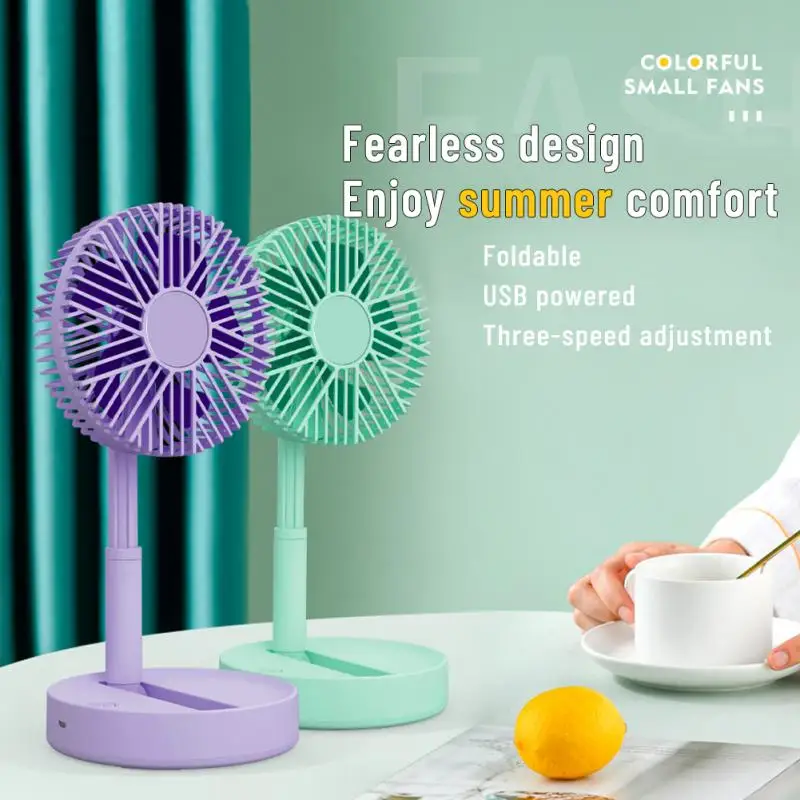 

Foldable Telescopic Portable Fan 3 Gear Electric Fan Office Household Mini Fan Low Noise Portable Usb Fan Ventilador Portátil