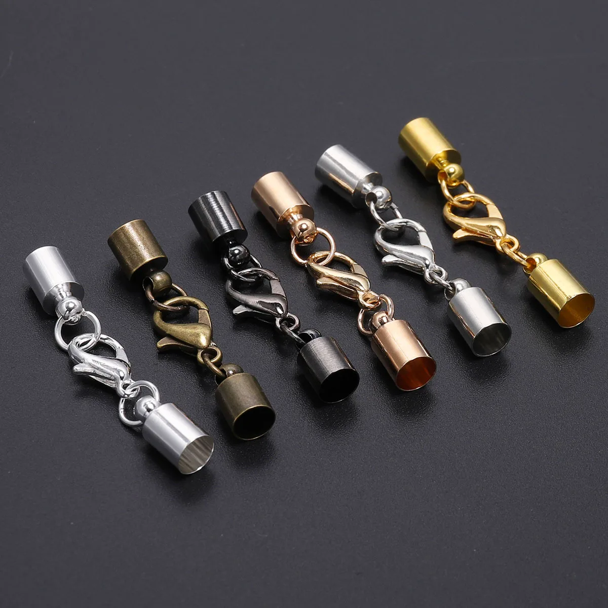 10Set 7-10mm Multiple Specifications Lobster Clasp Weight Cap Necklace Bracelet Leather Rope Buckle DIY Accessories Wholesale