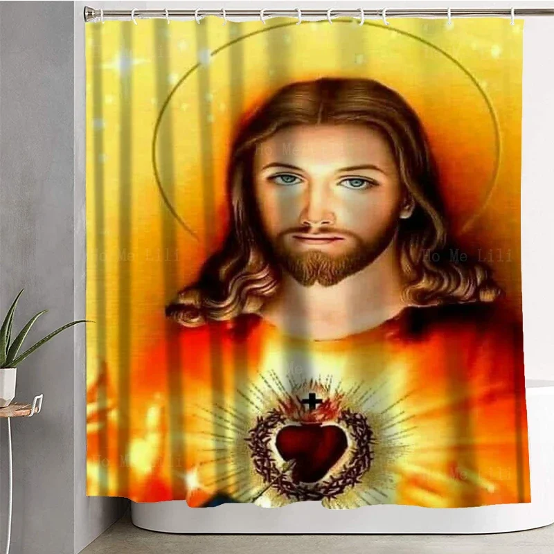 Sacred Heart Of Lord Jesus Christ And Mother Mary Religious Belief Waterproof Shower Curtain By Ho Me Lili Bathroom Decor