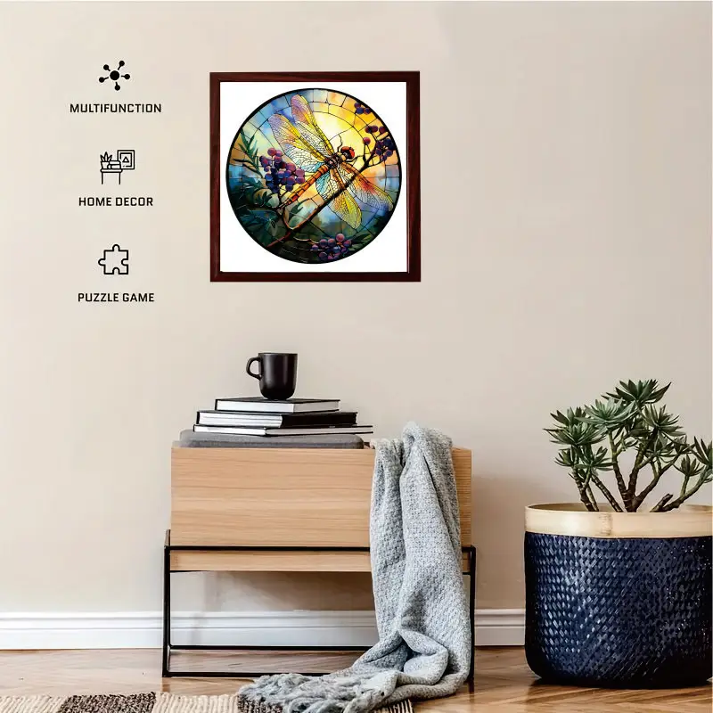 Beaux puzzles en bois libellule pour adultes, adolescents, familles, puzzles en bois naturel avec formes d'animaux, meilleurs cadeaux de Noël et jeux familiaux Puzzles magiques, jouets, décorations, peintures, décorations pour la maison