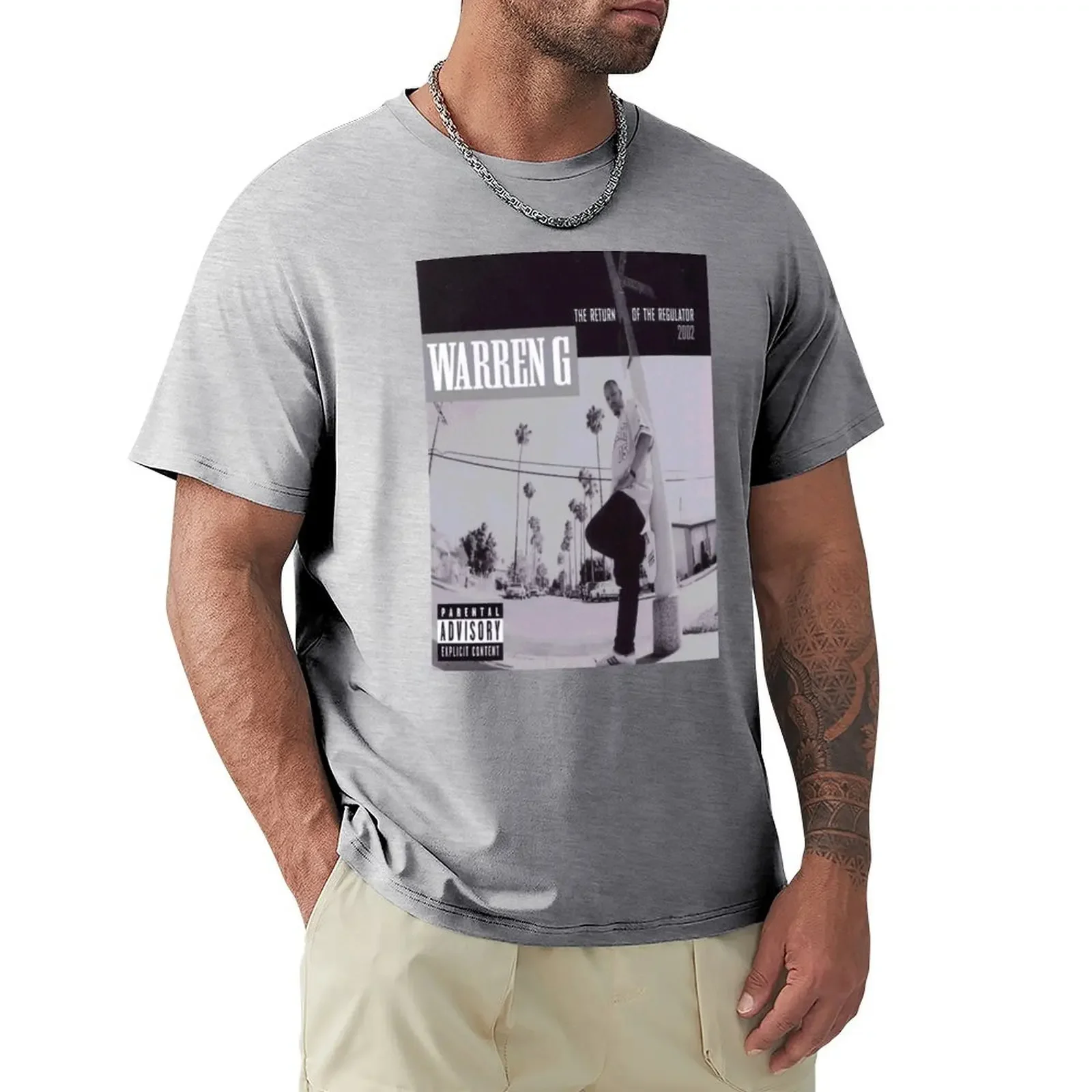 Warren G _Return of the Regulator_ Design T-Shirt baggy shirts blacks Men's cotton t-shirt