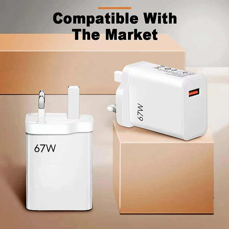67W USB Charger Super Fast Charging Phone Adapter For IP  Xiaomi Poco Tablet USB Type C Cable 5V 5A Quick Charger