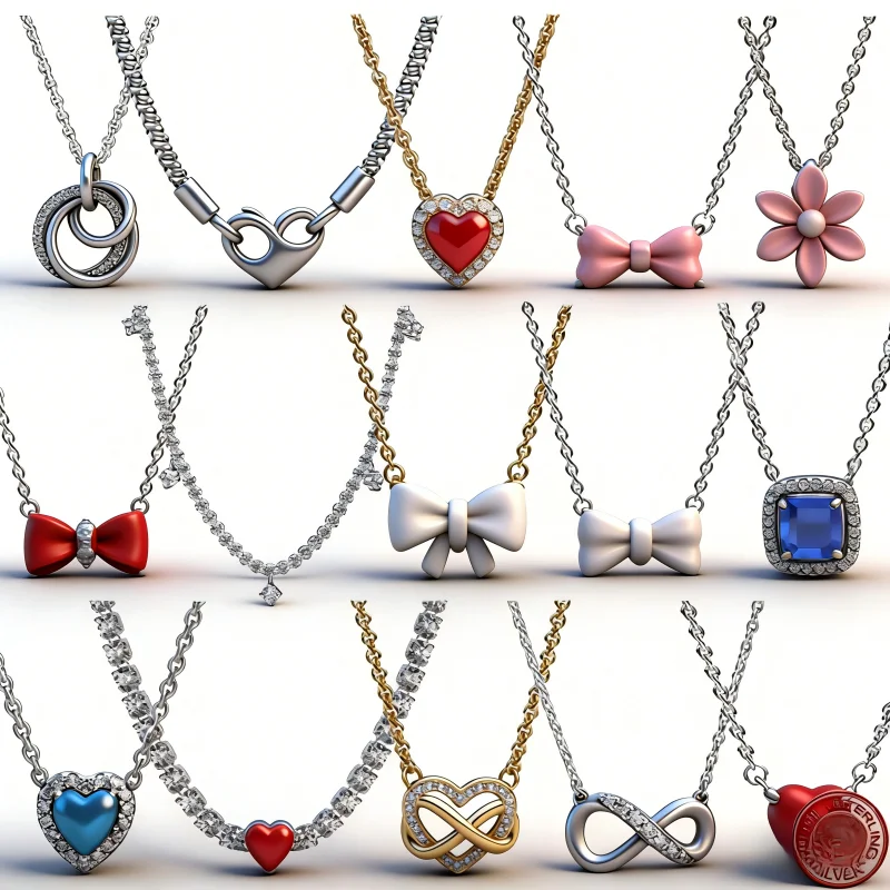 

Подарки для семьи и друзей на праздники: Классическое блестящее круглое ожерелье с сердечком и бантом из стерлингового серебра 925 пробы, простое элегантное украшение с подвеской