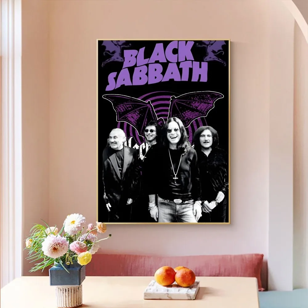 B-Black S-Sabbath Band Movie Sticky Posters Vintage Room Bar Cafe Decor Nordic Home Decor