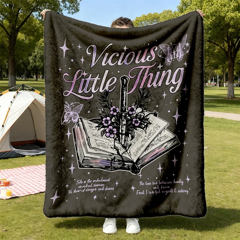 Retro Vicious Little Thing Powerless Soft Blanket, Powerless Bookish Comfy Blanket, Fantasy Reader Gift