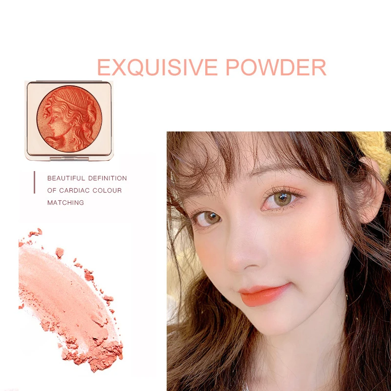 CDE Highlighter 2 Colors Blush Peach Pallete Face Blush Mineral Pigment Palette Shining Blusher Facial Shadow Cosmestics Powder