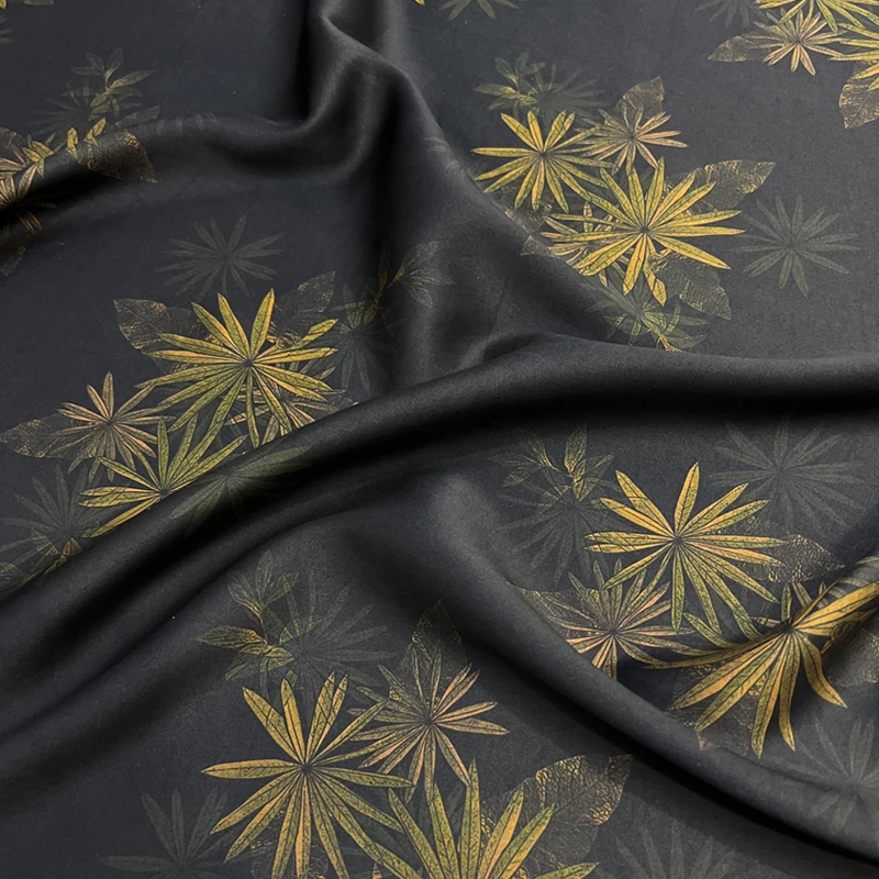 25momme Rea; Mulberry Silk Fabric For Dress Qipao, New Chinese Style Top, Elegant Xiangyun Satin Sewing Material - Image 5
