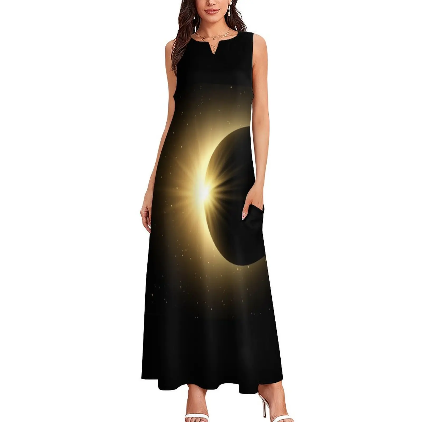 SOLAR ECLIPSE Long Dress Woman fashion Elegant gown Long dresses womens clothing Dress