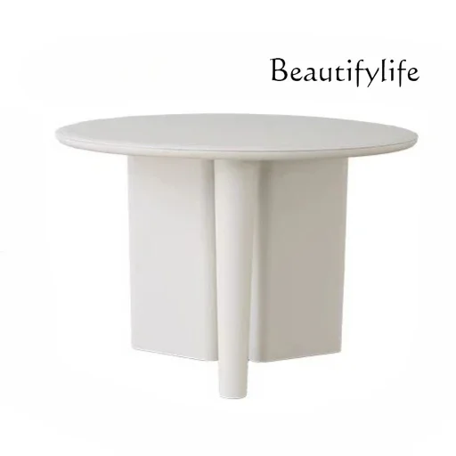 

Nordic modern round table household small apartment American simple light luxury Italian round solid wood dining table