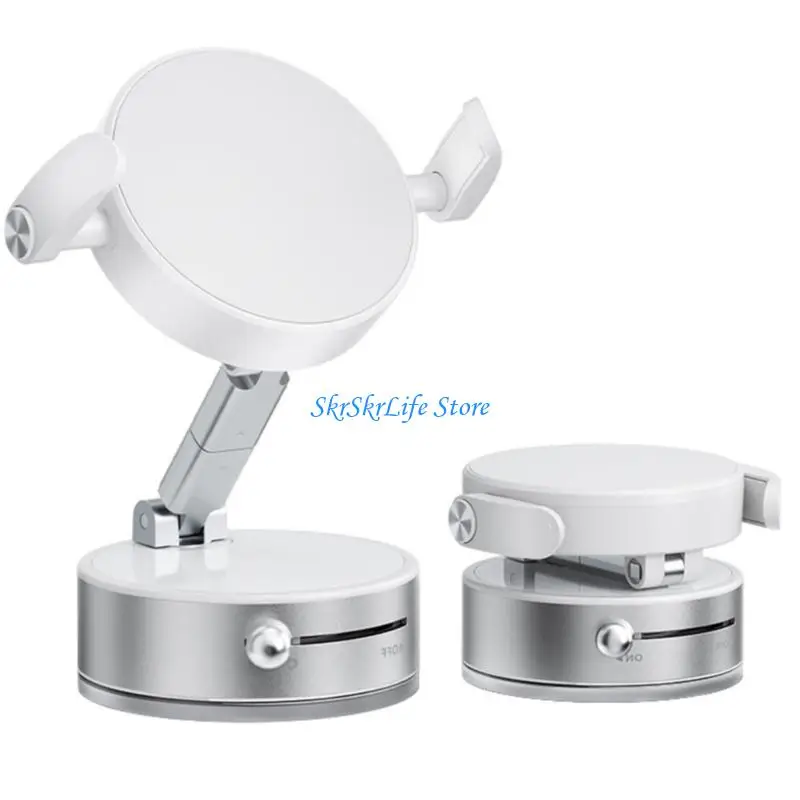 E65E Aluminum Metal Foldable Phone Holder Double Adjustable Car Mount Clip