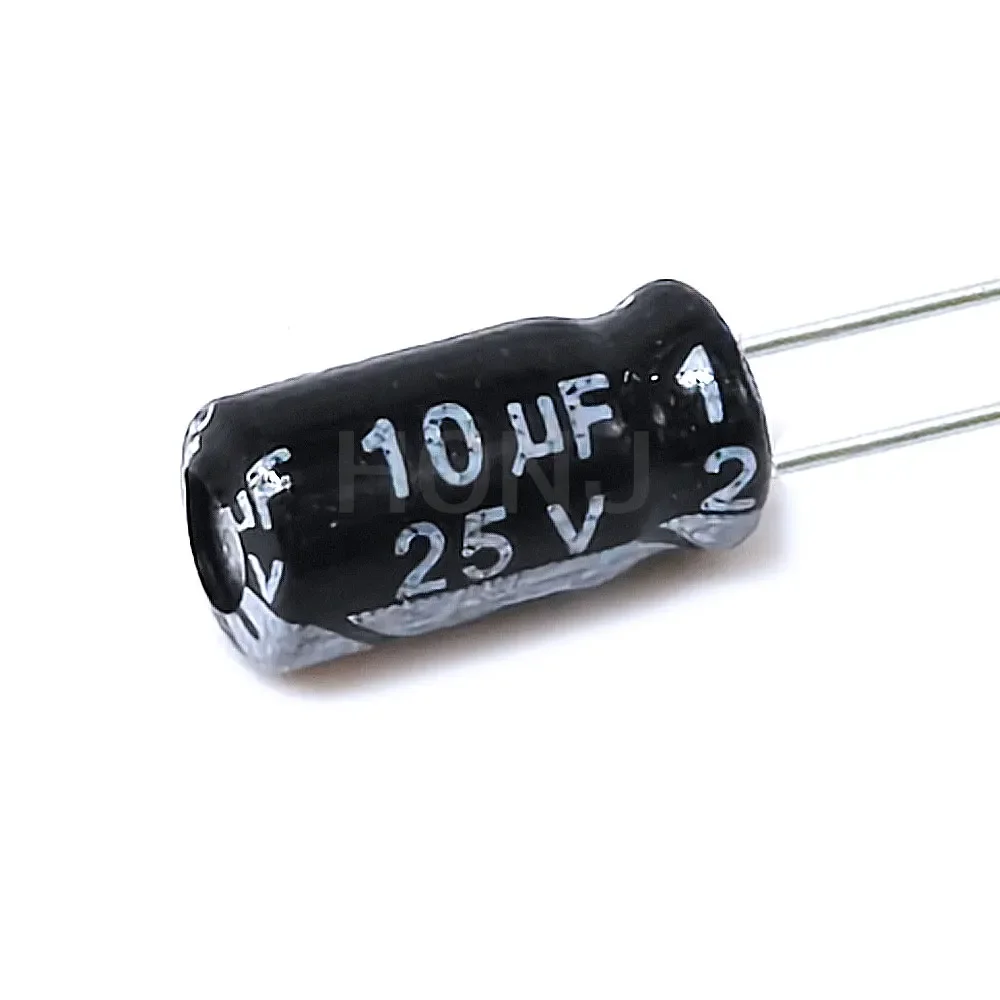 50PCS ​​10uF 25V 10MFD 25Volt 4*7mm Aluminum Electrolytic Capacitor Radial 10mf25v 10uf25v 25v10mf 25v10uf ±20%​​