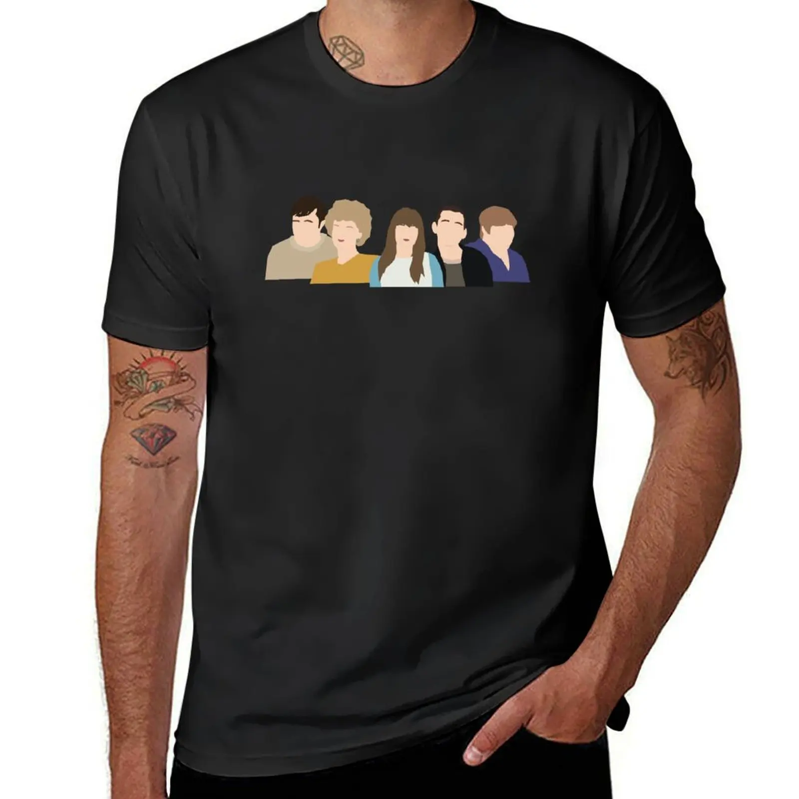 Kath & Kim Whole cast vector minimal fan art T-Shirt blacks oversizeds mens cotton t shirts