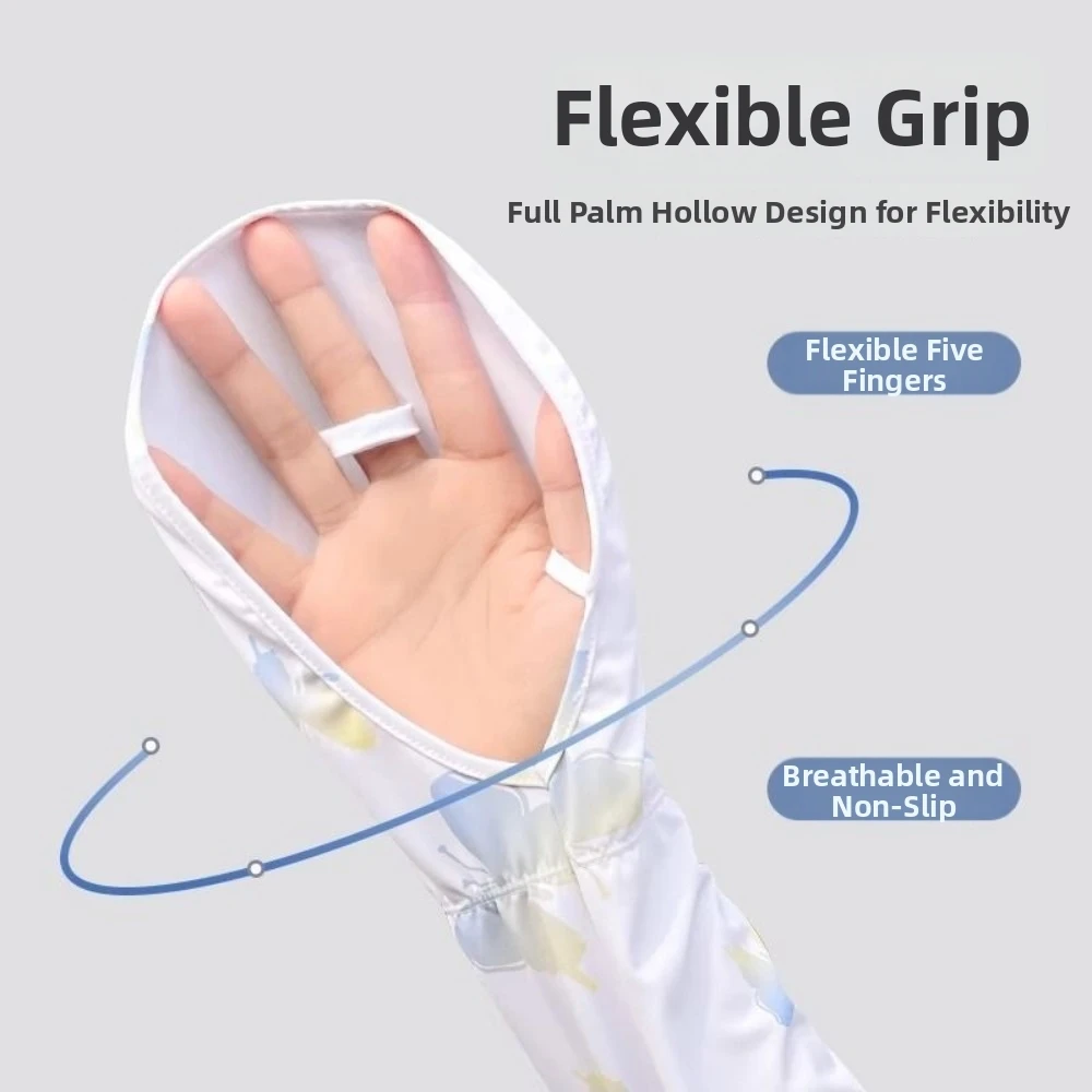 Anti-Sunburn Sun Protection Sleeves Breathable Loose Fit Ice Silk Sleeves Lightweight & Thin Comfortable Arm Sleeves Cycling