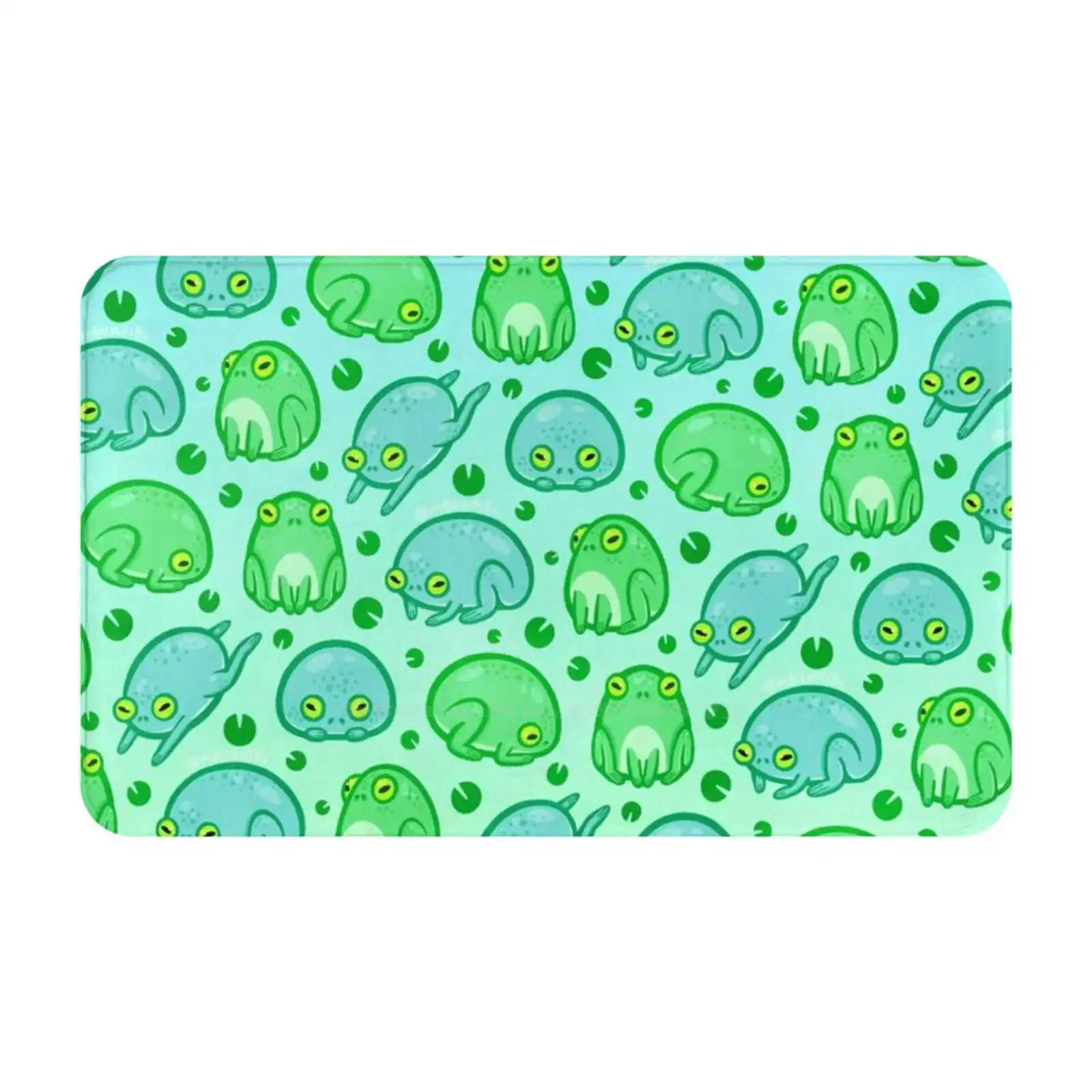 Friendly Frogs 3D Soft Non-Slip Mat Rug Carpet Foot Pad Frogs Animals Patterns Cute Amphibious Amphibians Lily Pads Green Tree