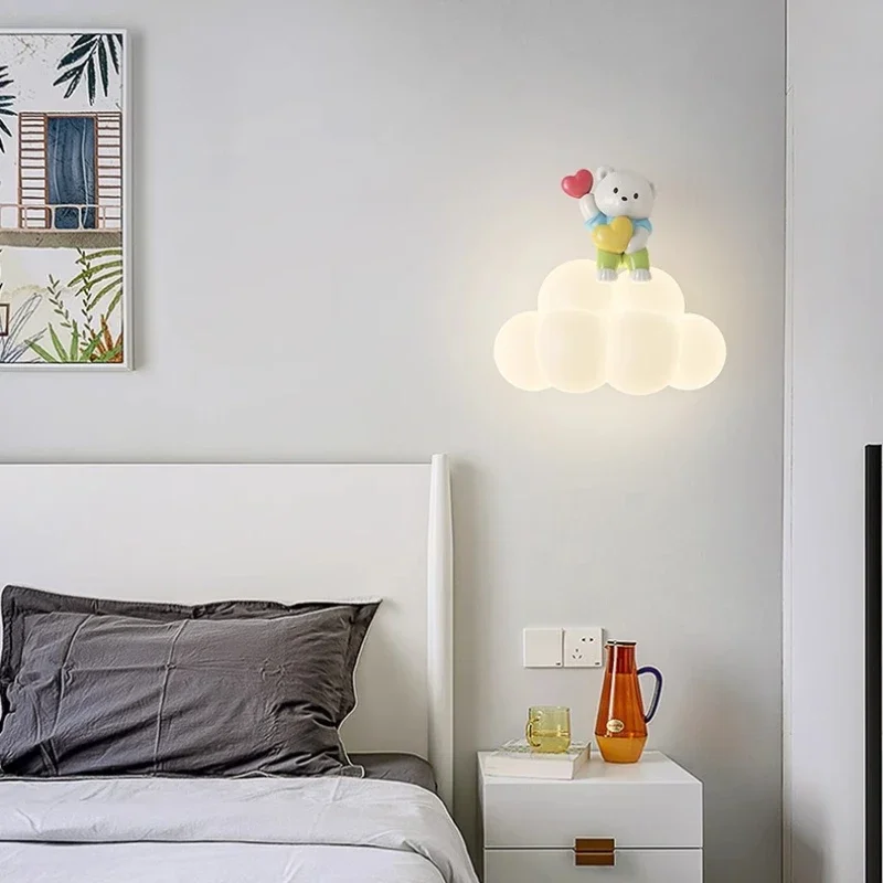 SANDYHA Creative Cartoon Wall Lamp LED Bedside Light Modern Lighting Fixture for Bedroom Living Room Home Decoration Unique