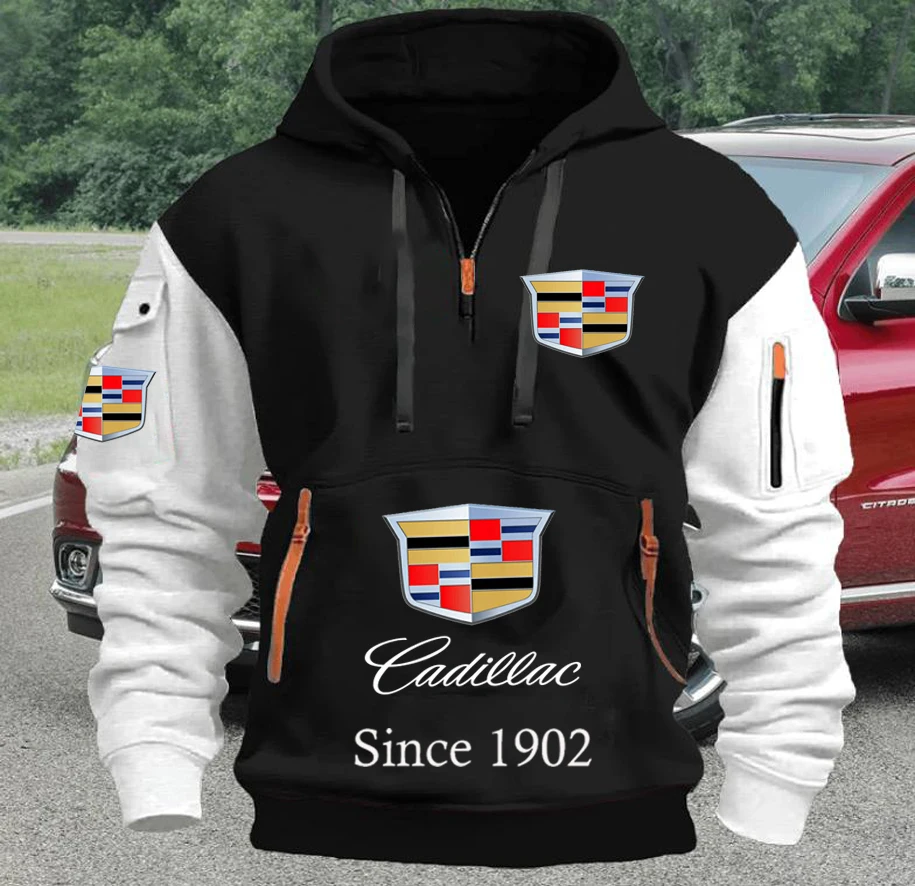 

2026 new Cadillac hooded sweatshirt thickened warm pullover outerwear inner casual wear multi-color with pockets