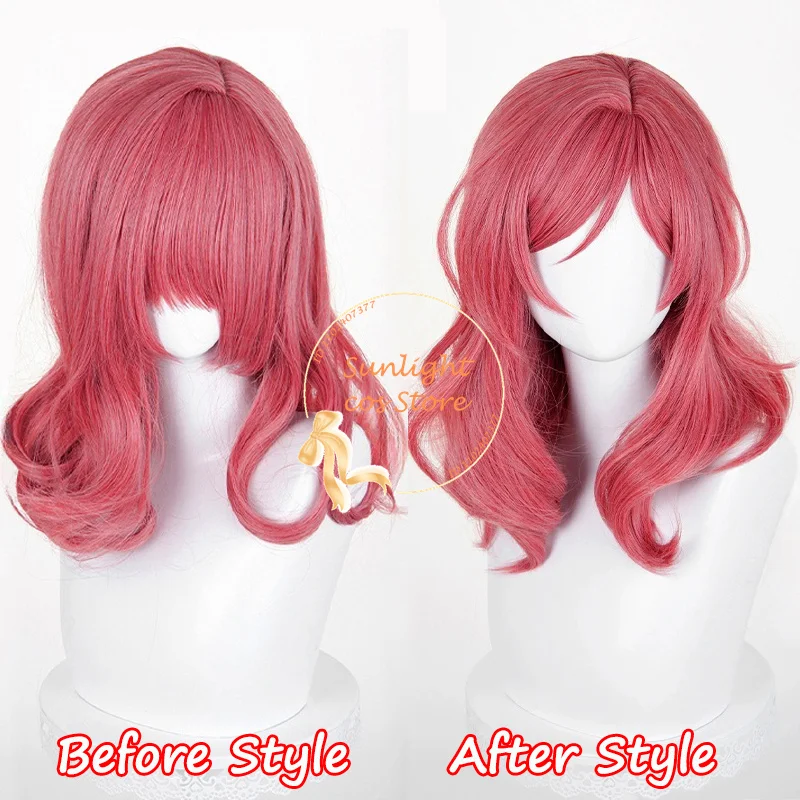 Maki Nishikino Cosplay Wig 48cm Rose Red Wigs Heat Resistant Synthetic Hair For Women Halloween Cosplay Anime Wig