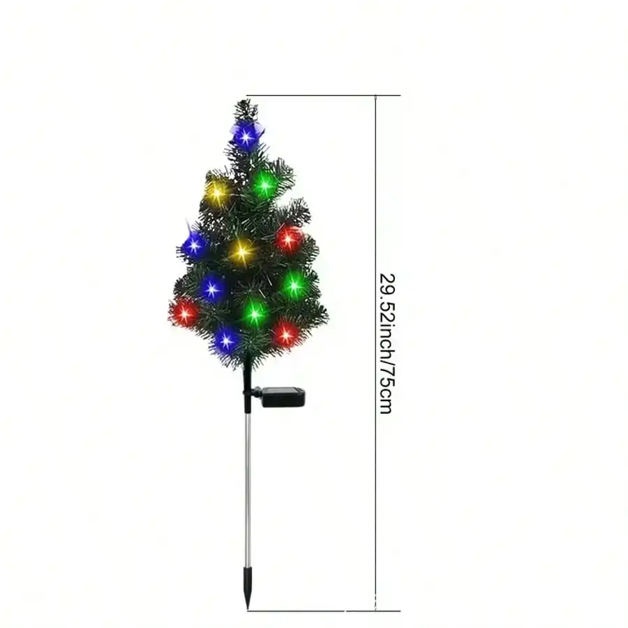 2 Pcs/4 Pcs Christmas Solar Tree Lights, IPX6 Solar Christmas Decorative Garden Lawn Lights, Suitable For Decorating During Christmas Festival Atmosphere, Waterproof Grade, Doorways, Paths, Garden Lawns, Garden Decorations, Christmas Gifts
