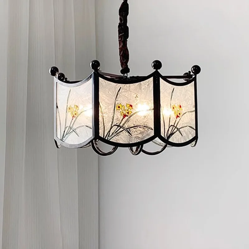 Song-Dynastie-Ästhetik, Wohnzimmer-Kronleuchter, hoher Sinn, Orchidee, Emaille-Farbe, Retro, nostalgisches Schlafzimmer, Esszimmer im chinesischen Stil
