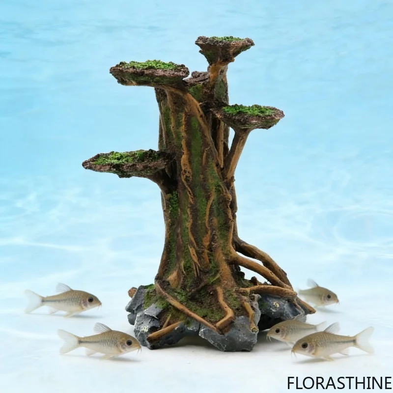 Artificial Moss Tree Driftwood Aquarium Decoration Resin Moss Water Tree Plant Lazy Aquascape Driftwood Brazilian Wood Root