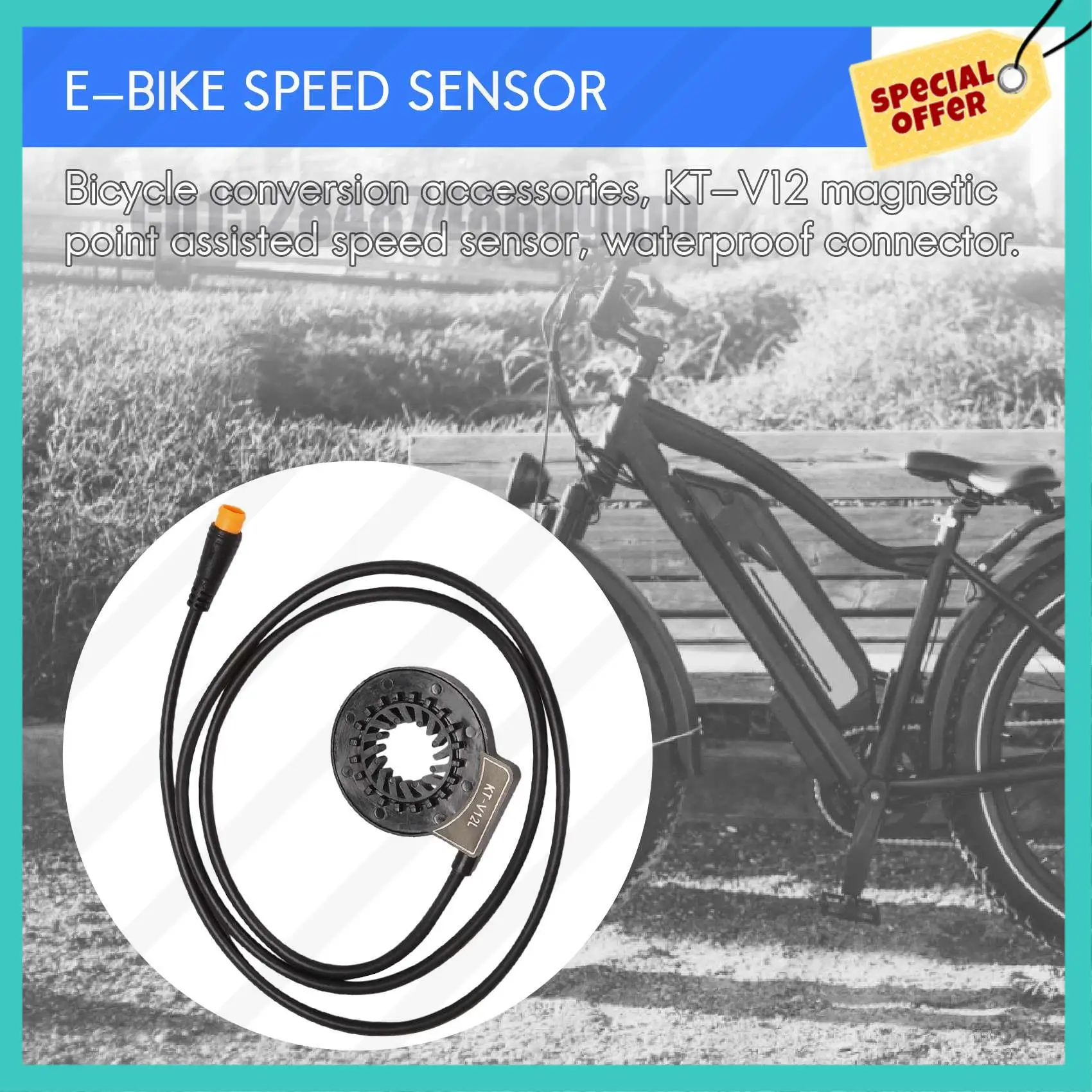 -ABJZ Electric Bikes PAS Sensor E-Bike Waterproof Conversion Kit Parts E-Bike Pas System Assistant Sensor KT-V12L