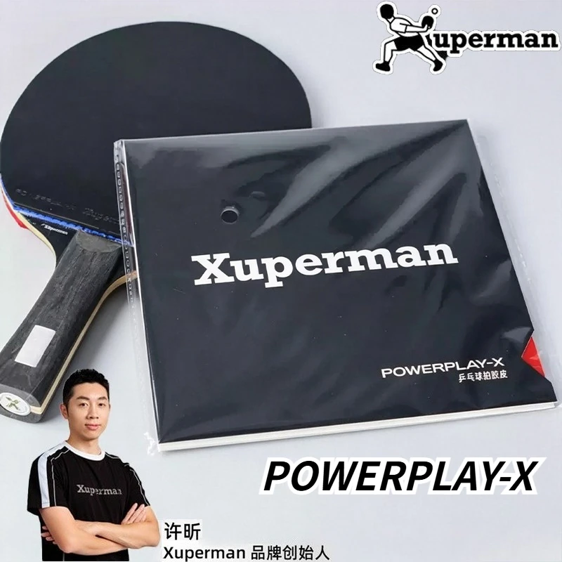 xuperman-powerplay-x-ピップスイン-テーブルテニスラバー。徐鑫選手が使用。フォアハンド＆バックハンド両用。弧を描くような、速い攻撃に適したラバー。ittf公認。