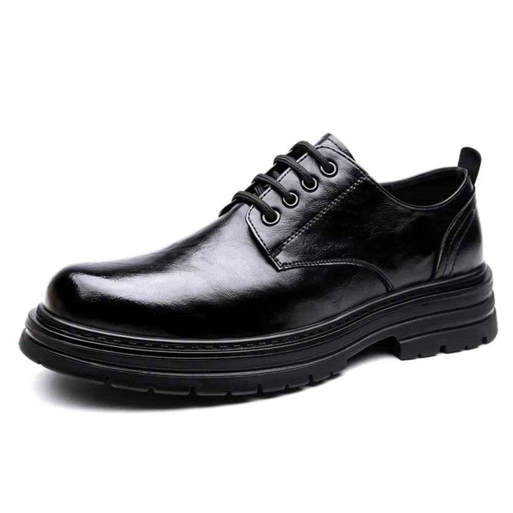 

Брендовые мужские дышащие туфли дерби с круглым носком, весенние классические мужские кожаные удобные деловые повседневные кожаные туфли