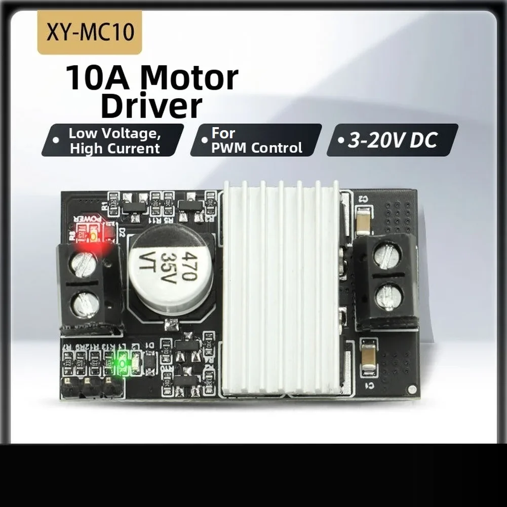 10A Motor Driver Module DC 3-20V Input Voltage For PWM Velocity Adjustment Forward Reverse Operation Compact 44x26x12mm