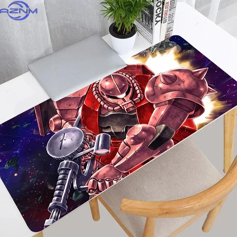 Anime Red Mecha Robot Starry Space Battle Background Print Mouse Pad, Rubber Non-Slip Base, Smooth Surface for Gaming and Office