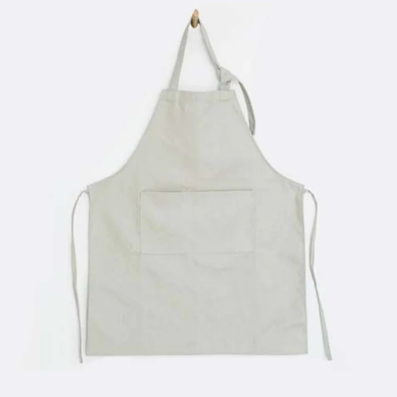 Simple Handcrafted Long Beige Sail Fabric Apron Hanging All Over The Neck Student Art Painting Artisan Work Men's And Women's