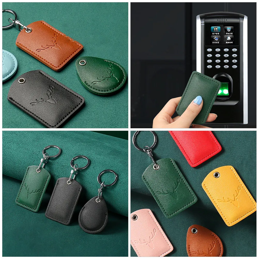 

6Pcs Cute Cartoon Access Card Case Keychain Pendant Fashionable Key Holder Entrance Guard Cover Bag Hanging Decor Gift