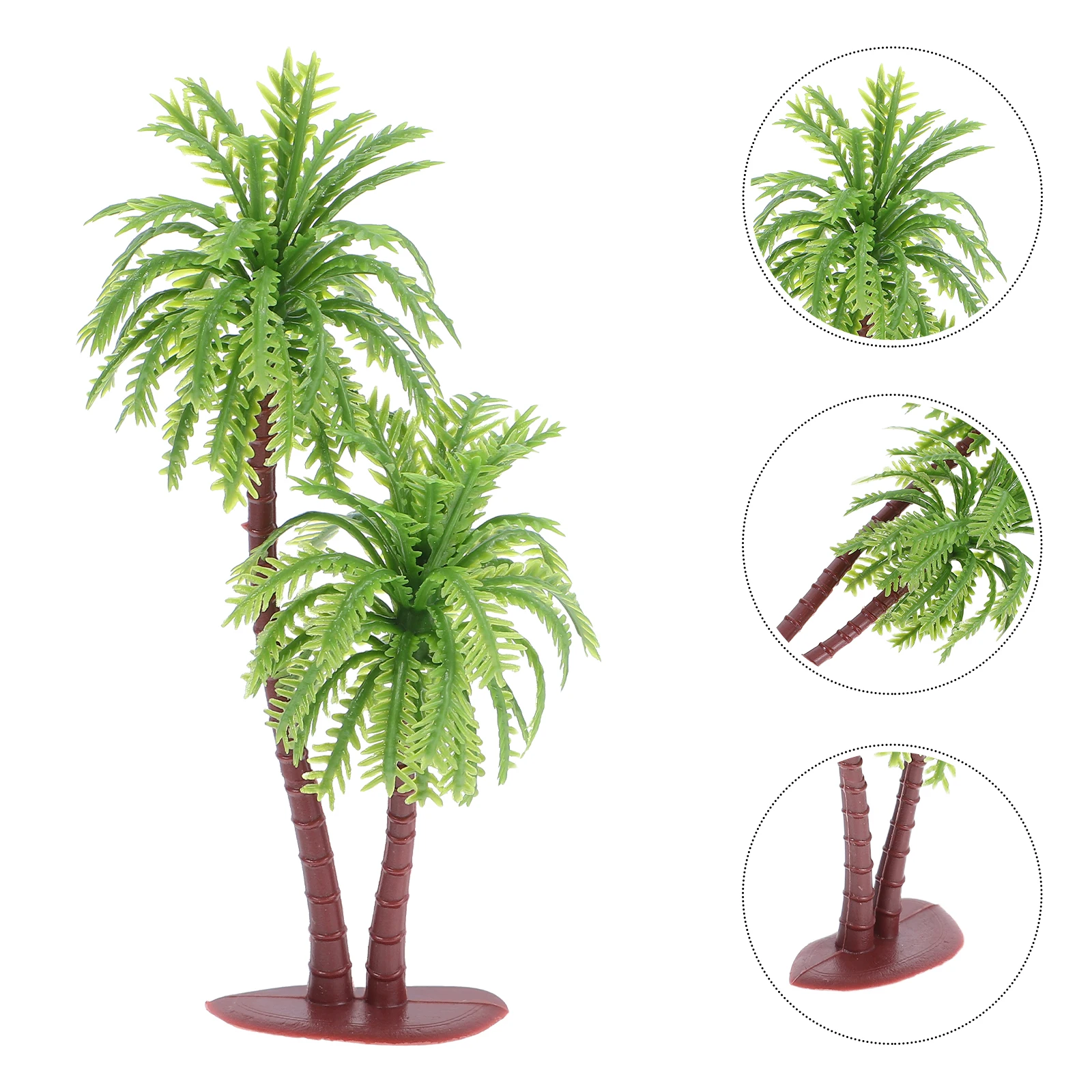 10 Pcs Sand Table Coconut Tree Photo Props Plastic Small Artificial Tropical Plants