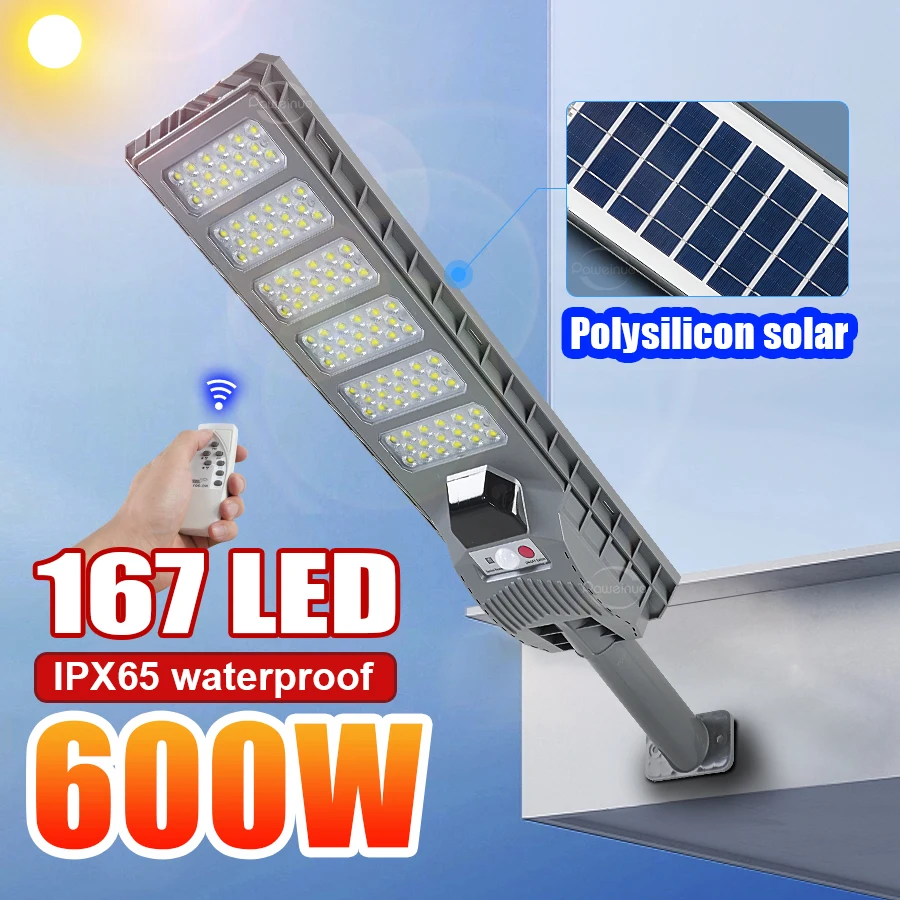 2024 Newest 600W Super Bright Solar Outdoor Lights IPX65 external solar lights With Motion Sensor Solar Powered Lamp solar lamp