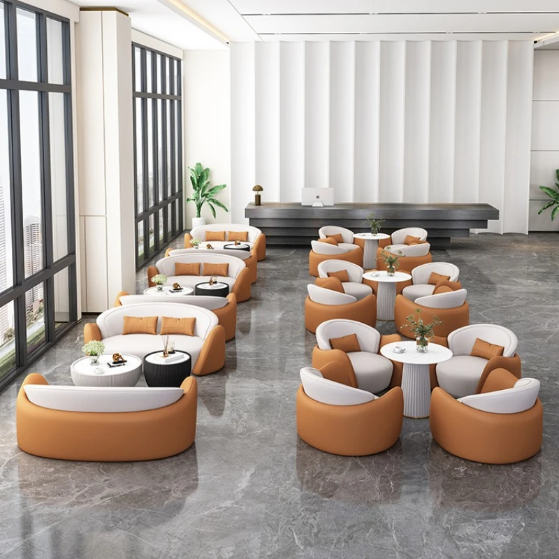 

Sofa chair office business reception three-person negotiation table and chair combination