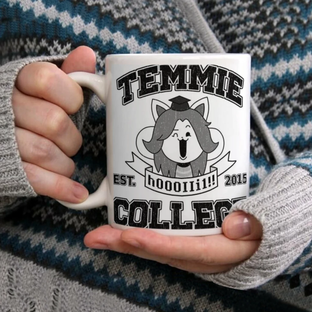 

Temmie CollegeCoffee Mug Tea Cup 11oz Coffee Cup Funny Birthday Ceramic Mug Personalized Cup