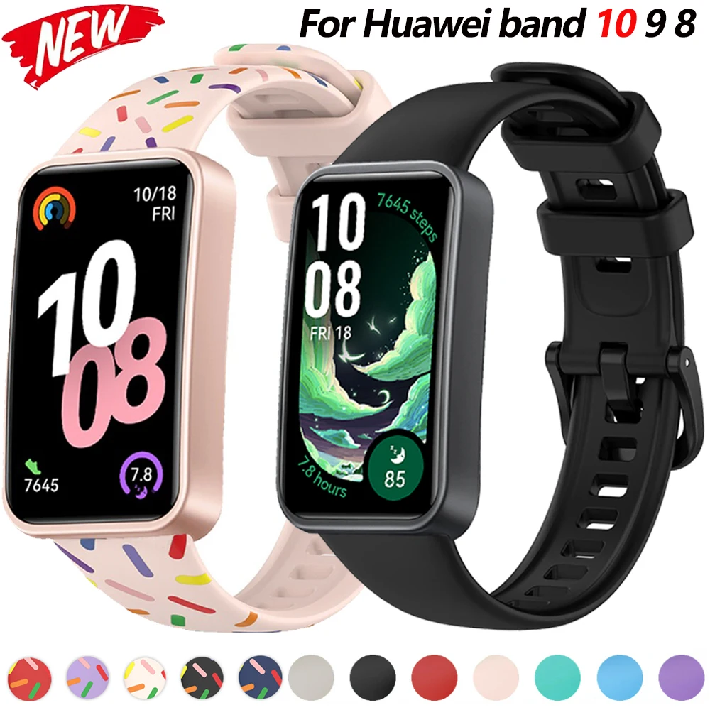 

Original Silicone Band for Huawei band 10 Strap Smart Watch Official Bracelet Wristband for Huawei band 8 9 10 Sport Watchband