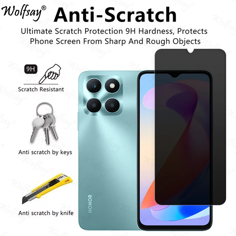 Anti-Spy Tempered Glass For Honor X6A Privacy Screen Protector For Honor X6A X6 A Full Cover Glass For Honor X6A Glass 6.56 inch
