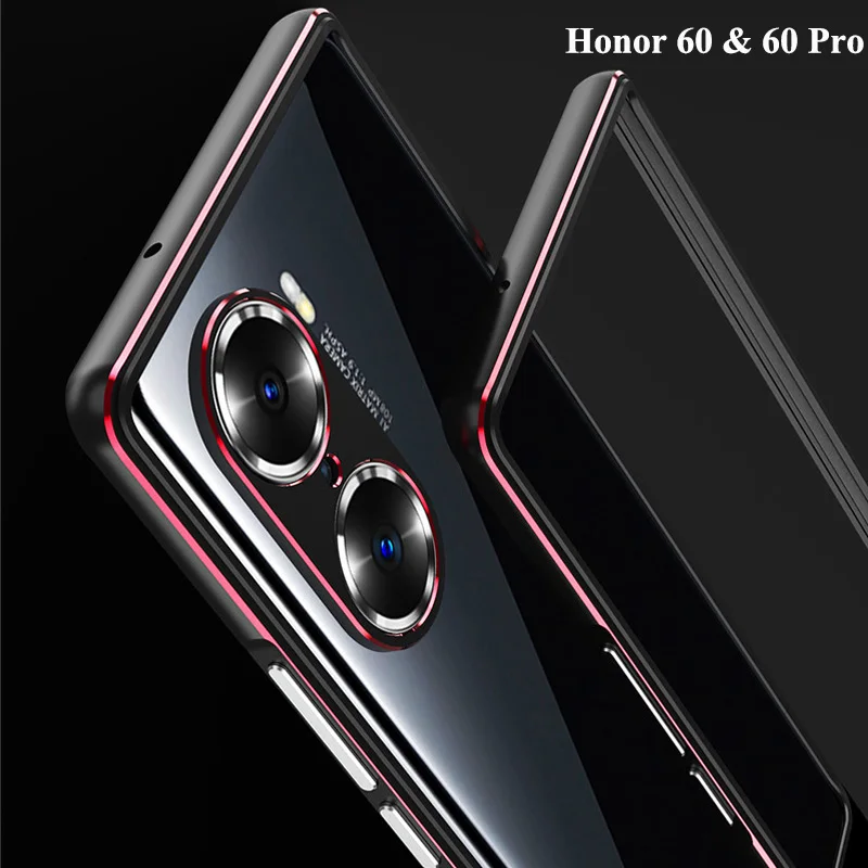

Honor 60 Pro Bumper Aluminum Metal Frame Cover for Honor60 Honor60pro 5G Ultra Thin Metal Case with Camera Lens Protector