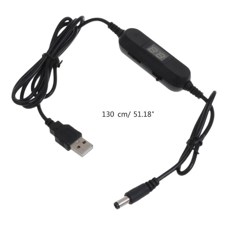 Y1AE USB Charging 5V to 1.5V-12V 5.5x2.1mm Step Up Boost Converters voltages Power Supply Cable for Toy Games LED Lamp