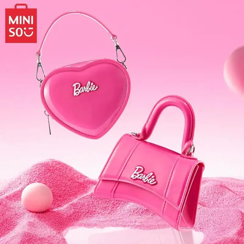 

MINISO Barbie Love Jelly Bag Hourglass Single Crossbody Chain Bag Barbie Series Hourglass Jelly Bag Hot in Stock 2024 New