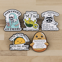 I'm Fine Funny Quotation Lapel Pins Badges on Backpack Metal Enamel Pin Brooches for Women Fashion Jewelry Accessories Gifts