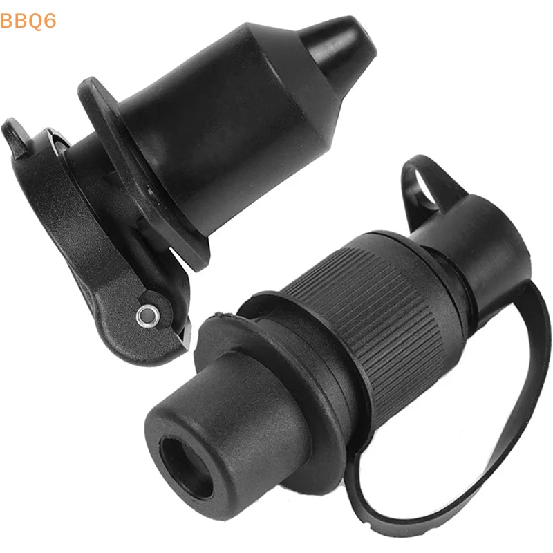 1Pc 12V 3Pin Round Trailer Socket Connector, 3 Pole Plug for Caravan Truck Tractor