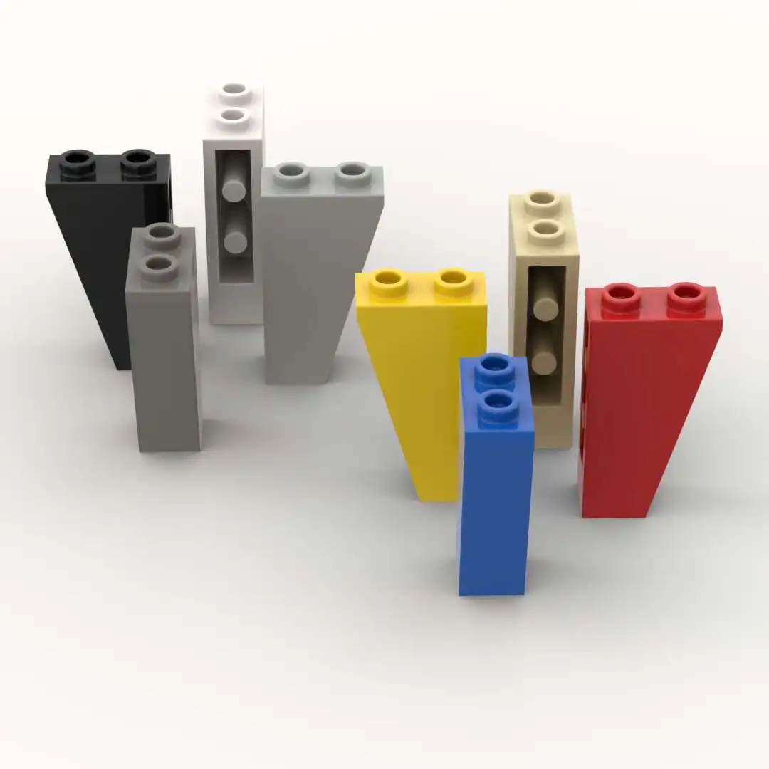 10 peças placa 2449 2x1x3 inclinação invertida casa blocos de construção de partículas 100% compatível diy tijolos brinquedos