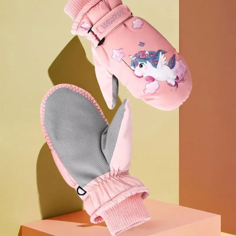 

5-10 Age Kids Gloves Winter Ski Gloves Riding Mittens Warm Gloves Breathable Girl Boy Mittens Cozy Unisex Hand Warmers P31B